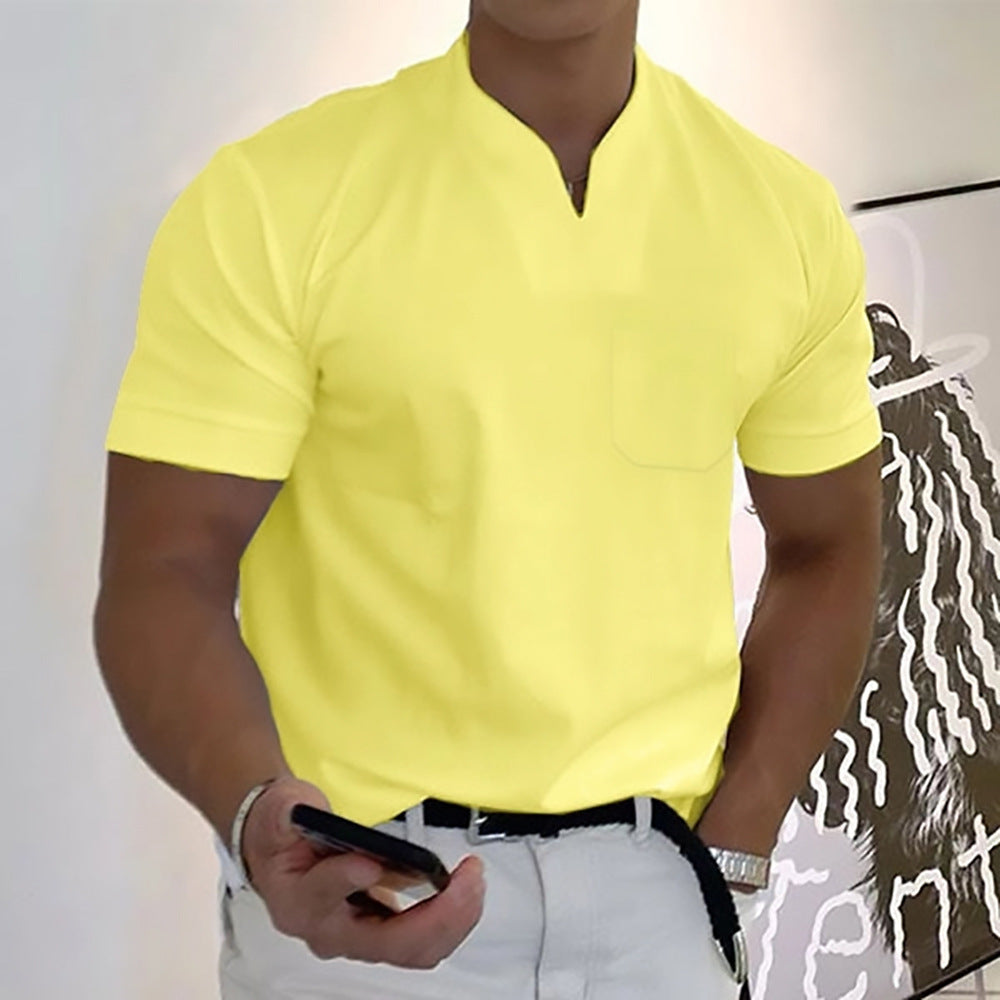 Men’s V-Cut Polo Shirt | Short Sleeve | Stylish & Comfortable