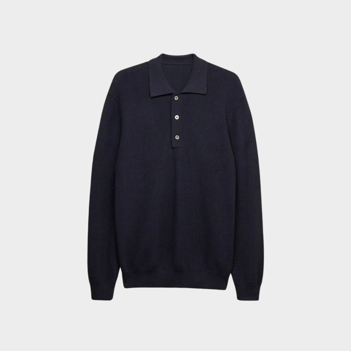 Long-Sleeve Polo Sweater | Wool Blend | Classic & Versatile