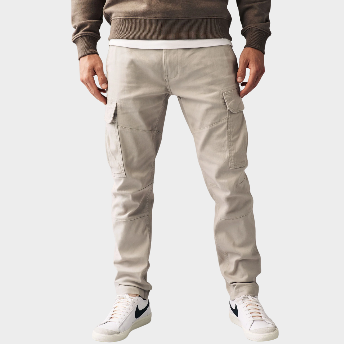 Slim-Fit Cargo Pants | Cotton Blend | Functional & Modern