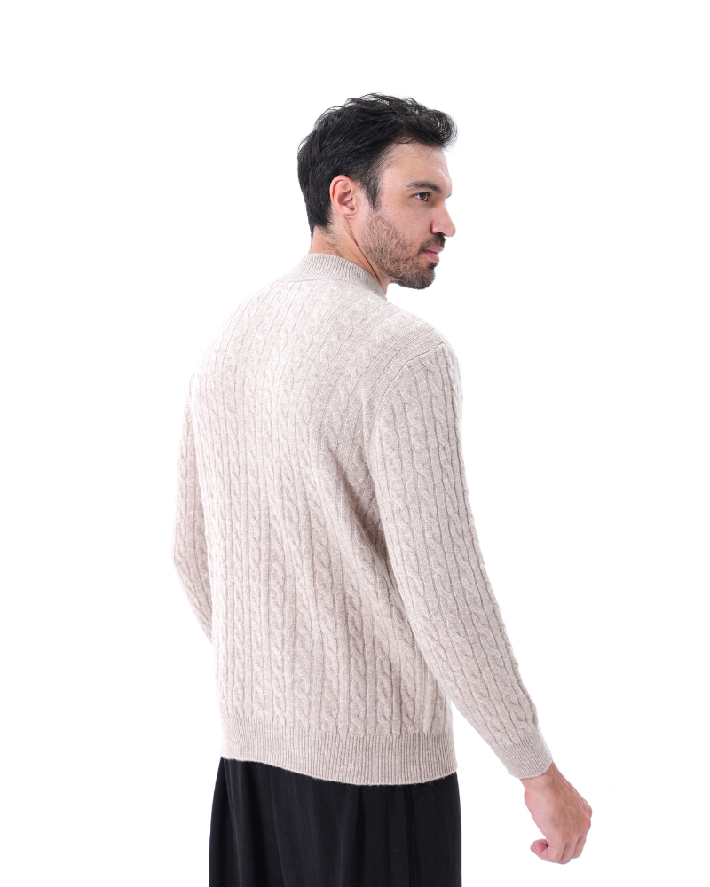 Men's Cable-Knit Half-Zip Sweater | Warm & Stylish | Classic Winter Essential