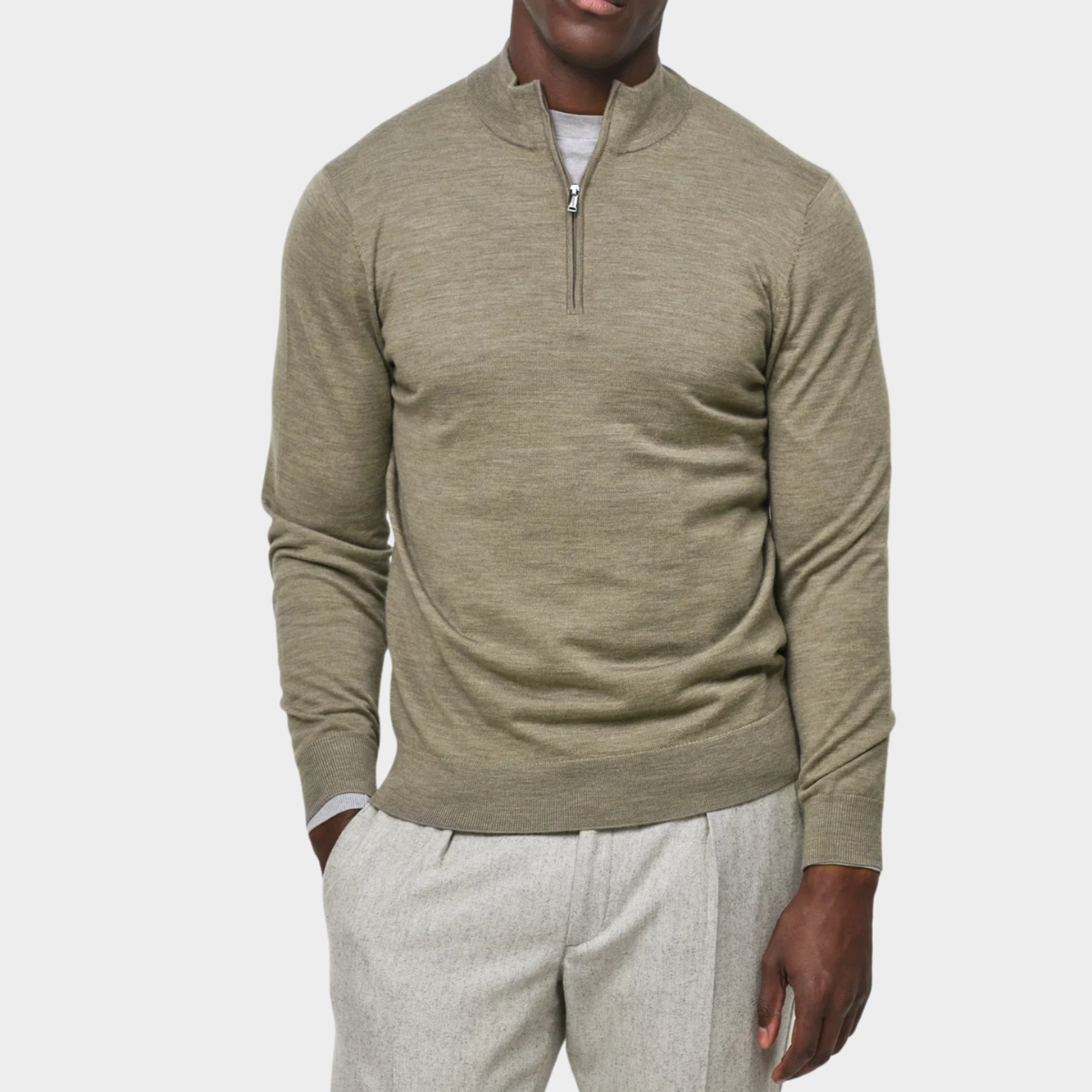 Half-Zip Sweater | Wool Blend | Smart & Versatile