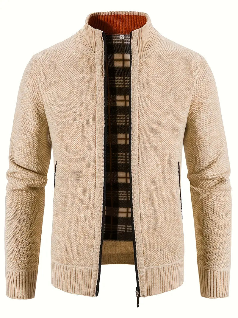 Men’s Knitted Jacket | Warm & Stylish | Zip-Up Wool Blend