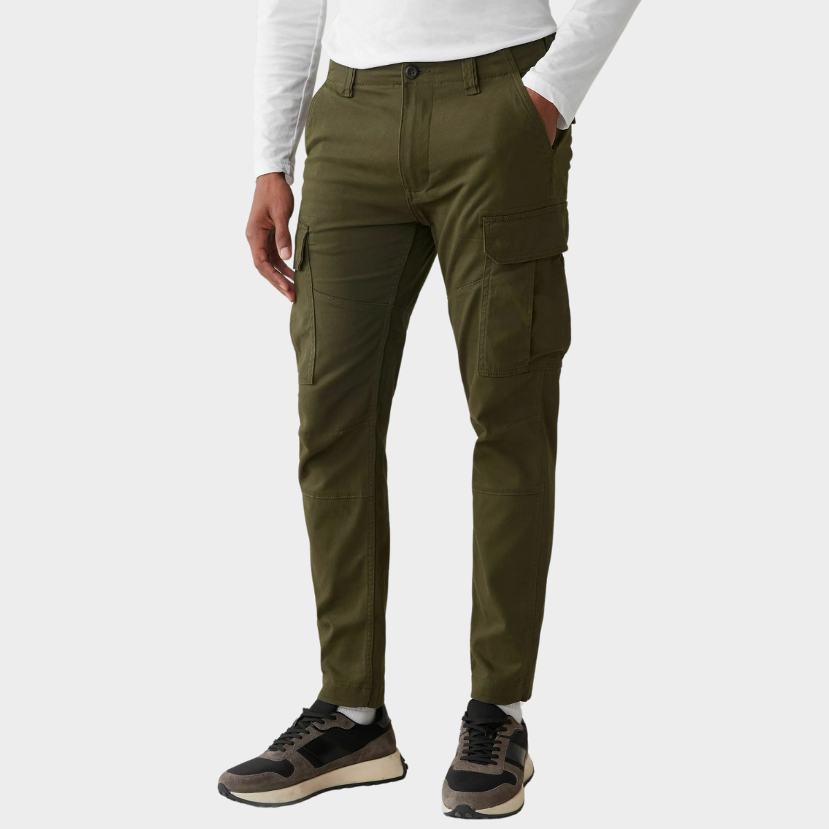 Slim-Fit Cargo Pants | Cotton Blend | Functional & Modern