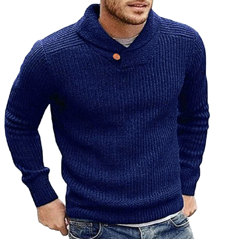 Shawl-Collar Knitted Sweater | Classic Fit | Warm & Stylish