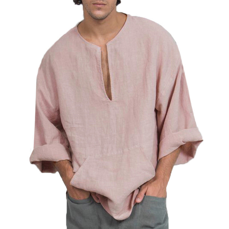 Men’s Linen Tunic Shirt | Lightweight | Relaxed & Breathable