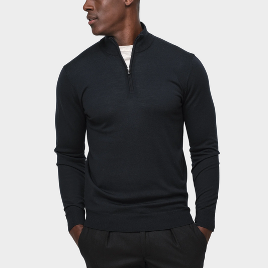 Half-Zip Sweater | Wool Blend | Smart & Versatile