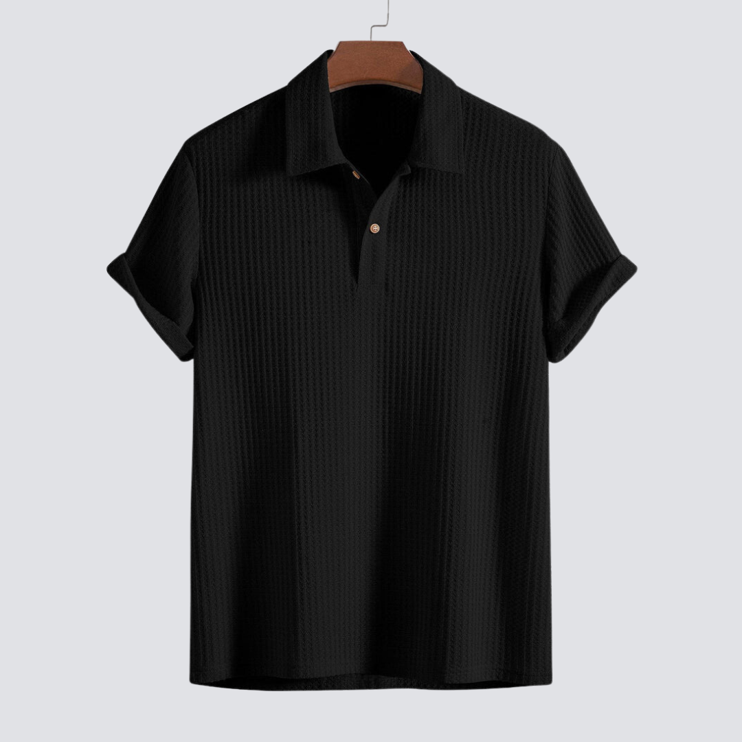 Ribbed Short-Sleeve Polo | Soft & Breathable | Casual & Smart Wear