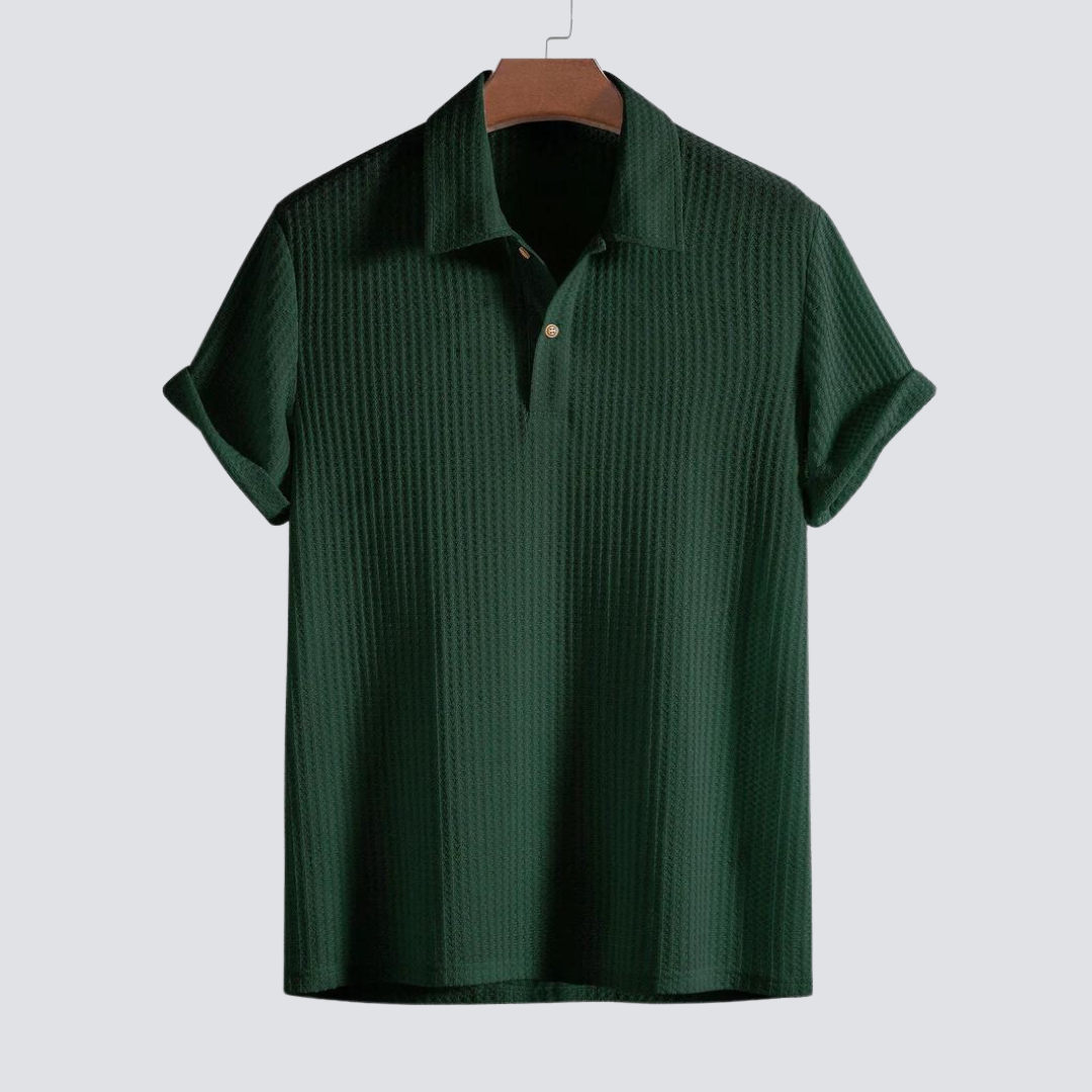 Ribbed Short-Sleeve Polo | Soft & Breathable | Casual & Smart Wear