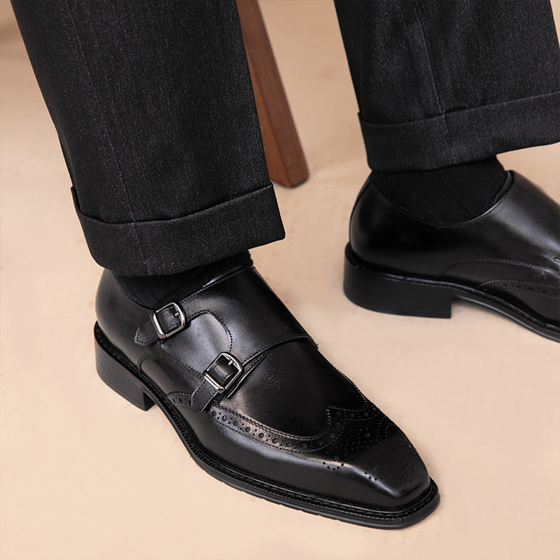 Men’s Leather Monk Strap Shoes | Classic & Sophisticated | Perfect for Formal Wear