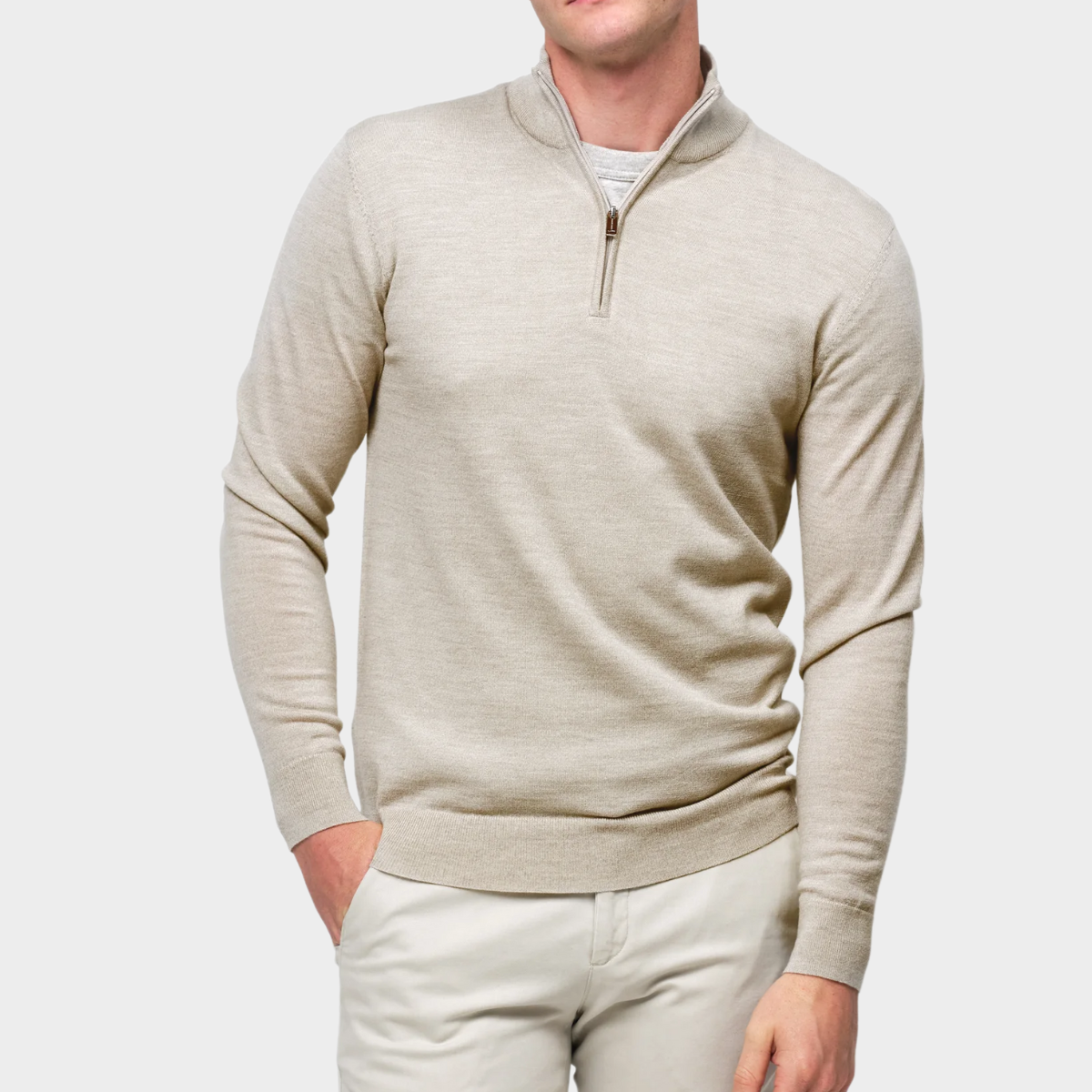 Half-Zip Sweater | Wool Blend | Smart & Versatile