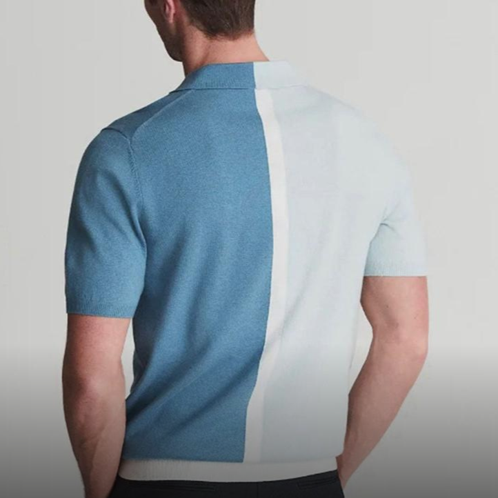 Color-Block Knitted Polo | Stylish & Breathable | Perfect for Smart-Casual Wear