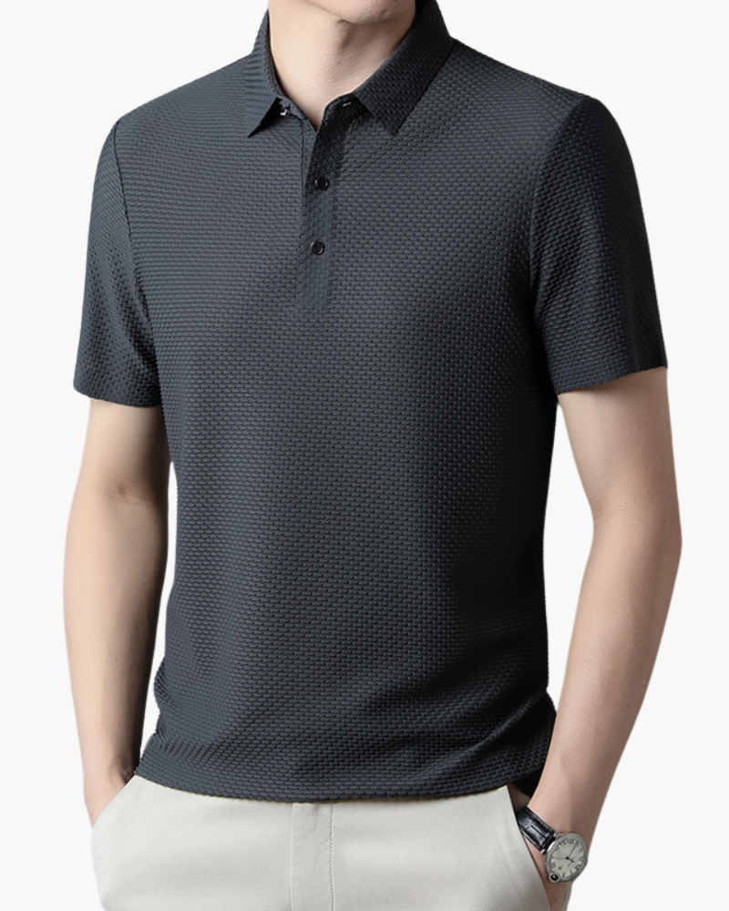 Men's Textured Polo Shirt | Breathable & Stylish | Smart-Casual Essential