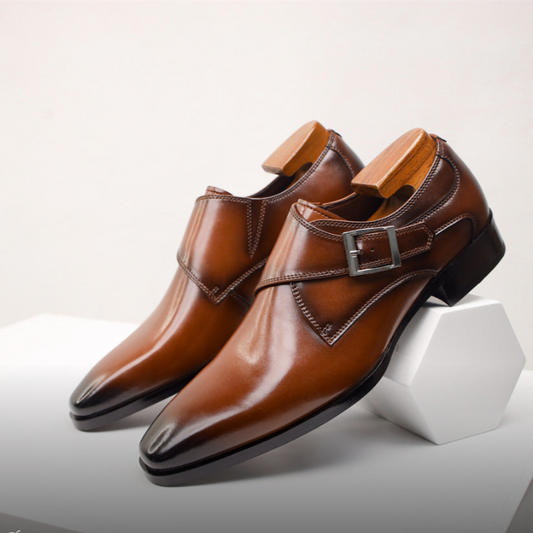 Monk Strap Leather Shoes | Classic Elegance | Formal & Stylish