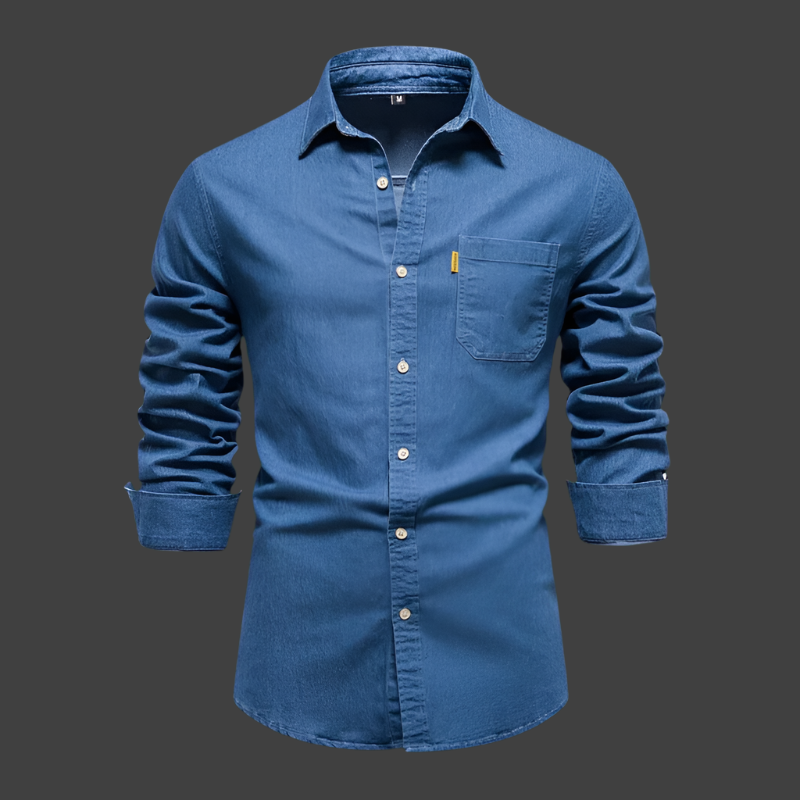 Men’s Denim Button-Up Shirt | Classic & Stylish | Perfect for Smart-Casual Wear