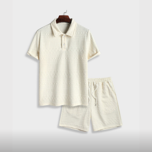 Textured Polo Shorts Set | Lightweight & Stylish | Perfect for Summer