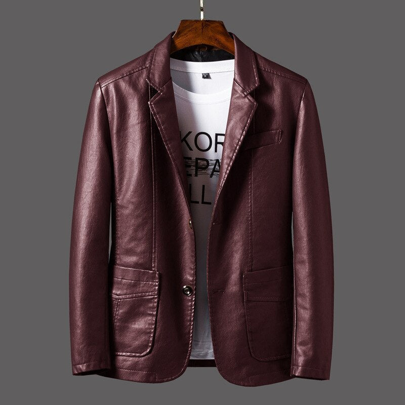 Faux Leather Blazer | Sleek & Modern | Smart Casual