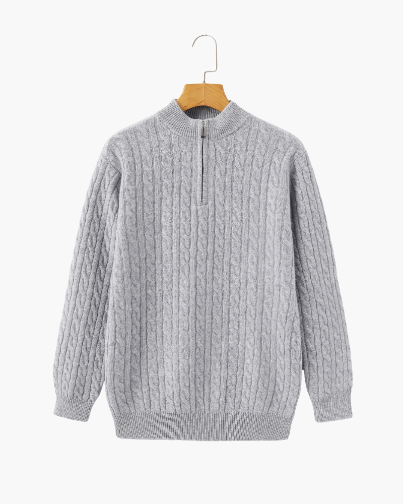 Men's Cable-Knit Half-Zip Sweater | Warm & Stylish | Classic Winter Essential