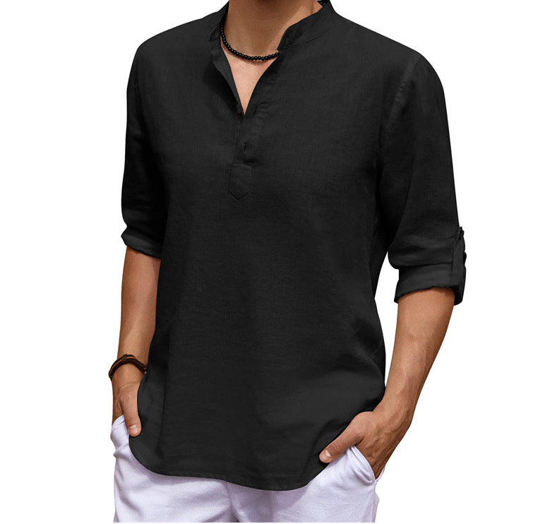 Linen Henley Shirt | Men's | Lightweight & Stylish