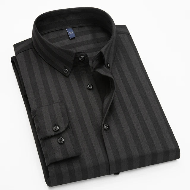 Striped Long-Sleeve Shirt | Slim Fit | Elegant Formal Wear