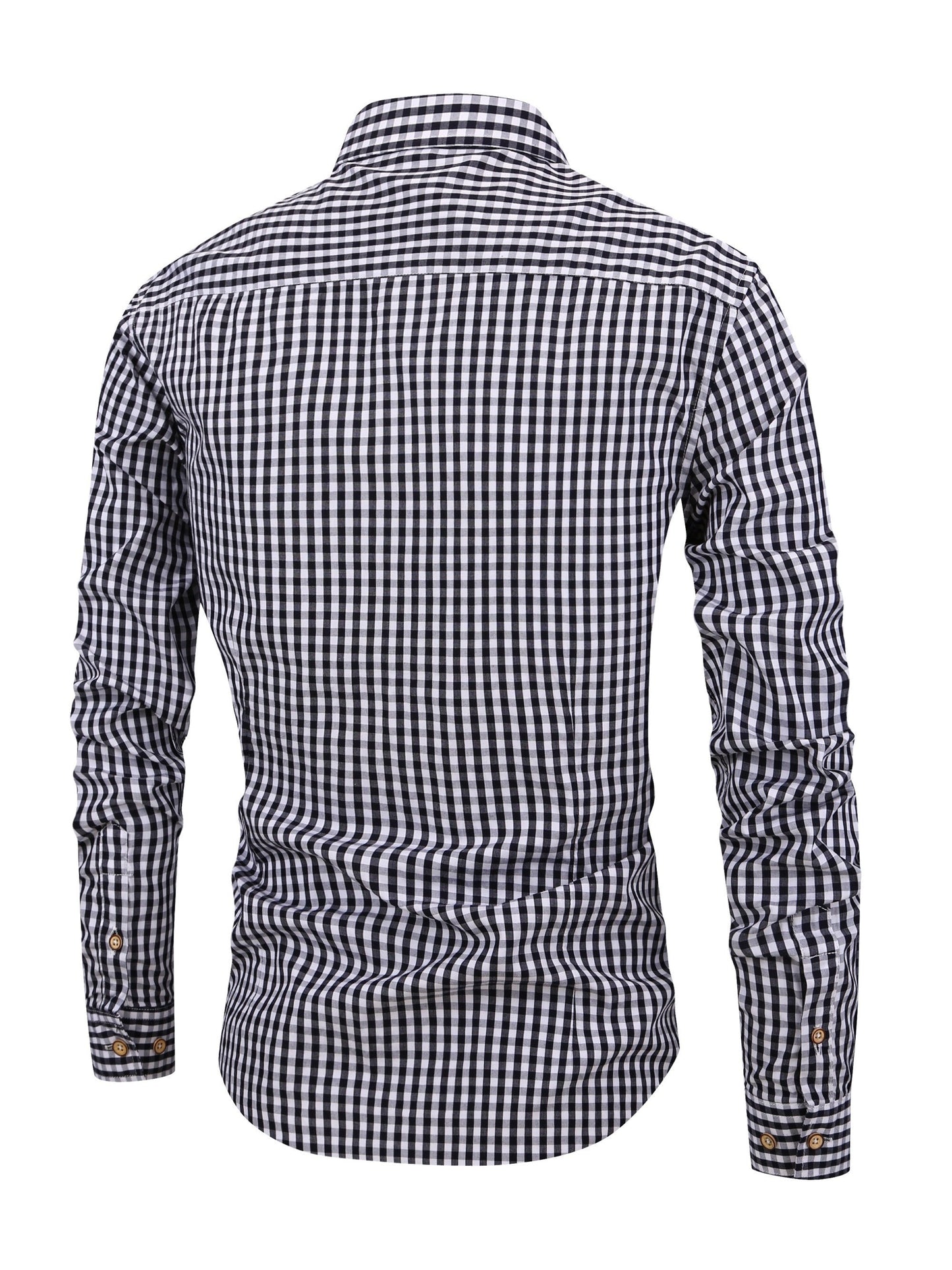 Checkered Long-Sleeve Shirt | Cotton Blend | Classic & Versatile