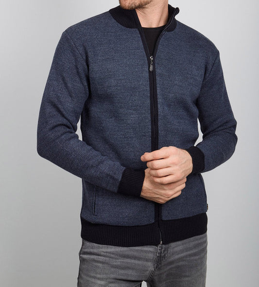 Zip-Up Knit Jacket | Wool Blend | Modern & Comfortable