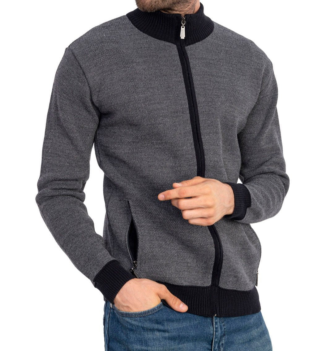 Zip-Up Knit Jacket | Wool Blend | Modern & Comfortable