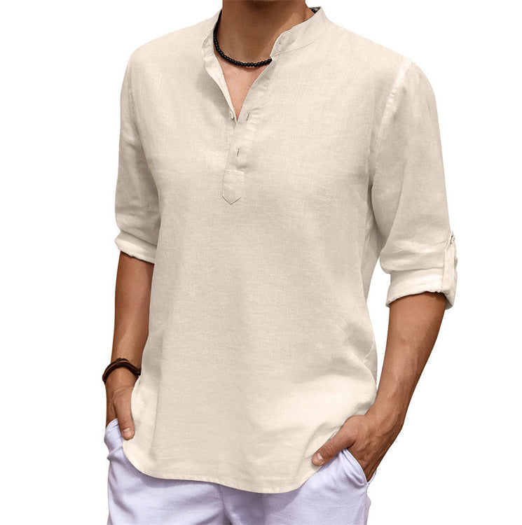 Linen Henley Shirt | Men's | Lightweight & Stylish