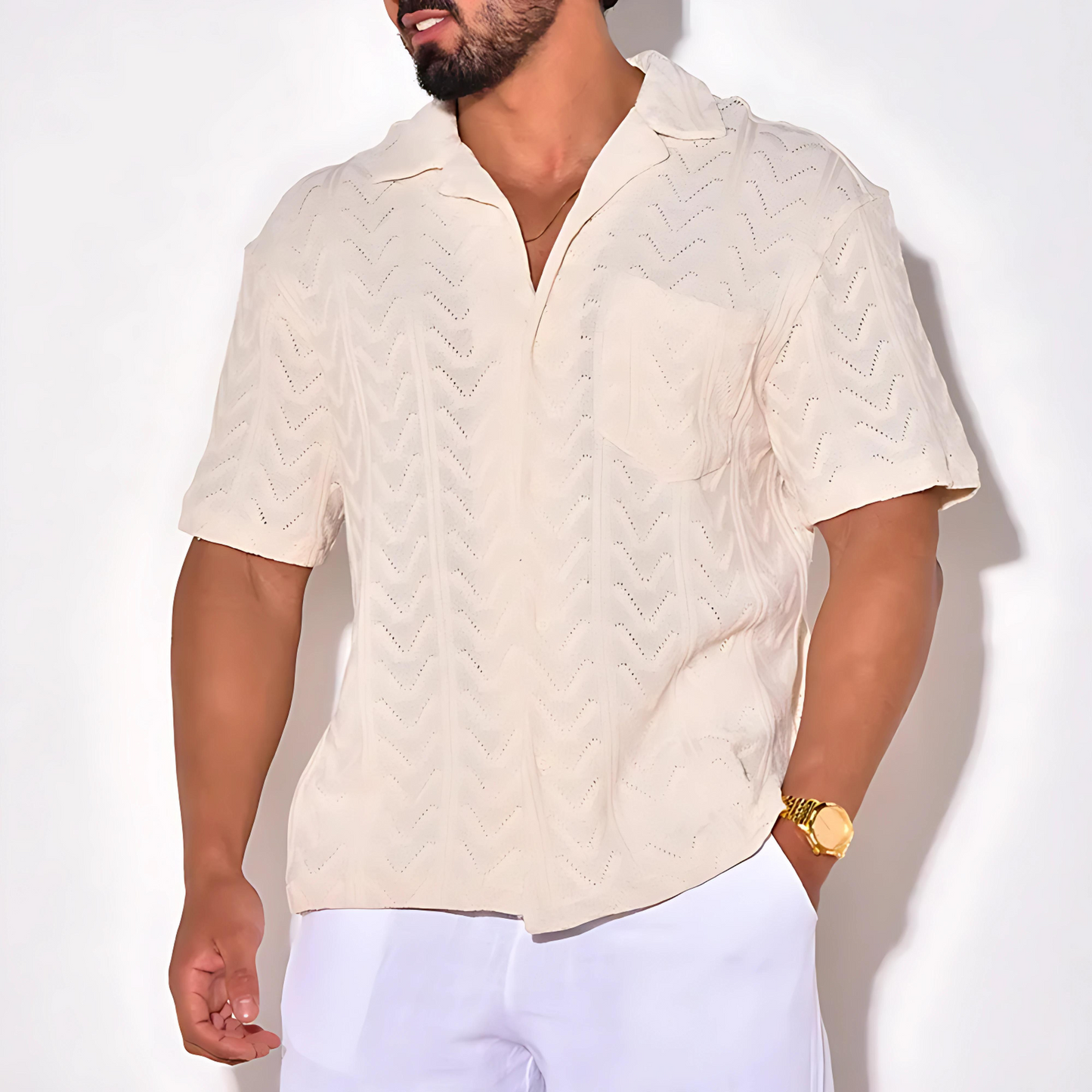 Textured Short-Sleeve Shirt | Breathable | Summer Essential