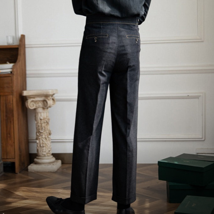 Men’s High-Waisted Tailored Trousers | Elegant Fit | Classic & Versatile