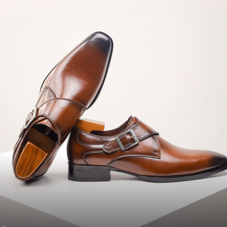 Monk Strap Leather Shoes | Classic Elegance | Formal & Stylish