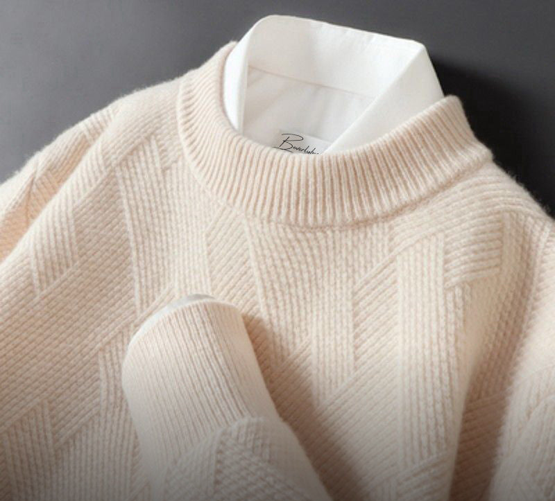 Men's Textured Knit Sweater | Wool Blend | Warm & Stylish