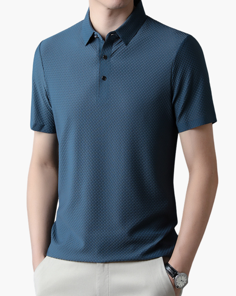 Men's Textured Polo Shirt | Breathable & Stylish | Smart-Casual Essential