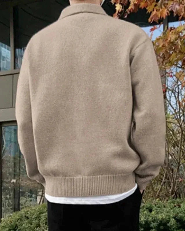 Men's Collared Knit Sweater | Warm & Stylish | Smart-Casual Essential