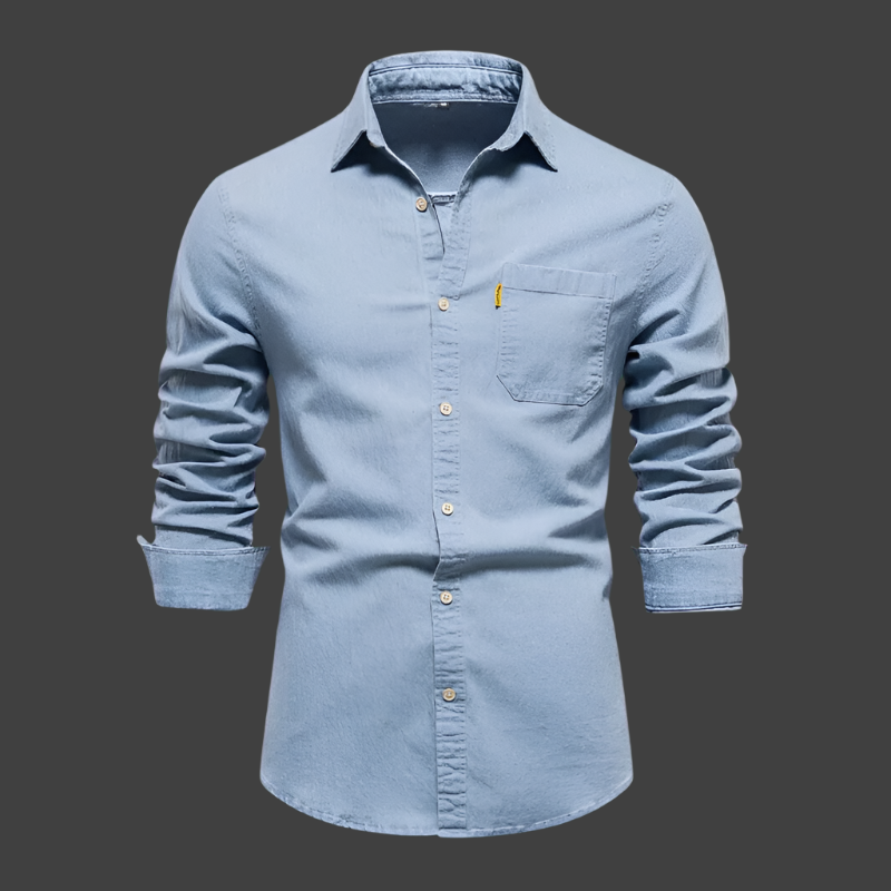 Men’s Denim Button-Up Shirt | Classic & Stylish | Perfect for Smart-Casual Wear