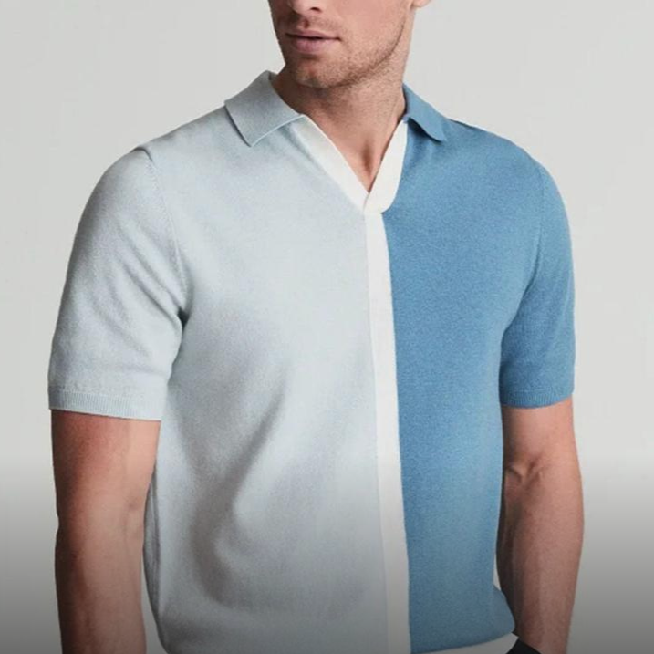 Color-Block Knitted Polo | Stylish & Breathable | Perfect for Smart-Casual Wear