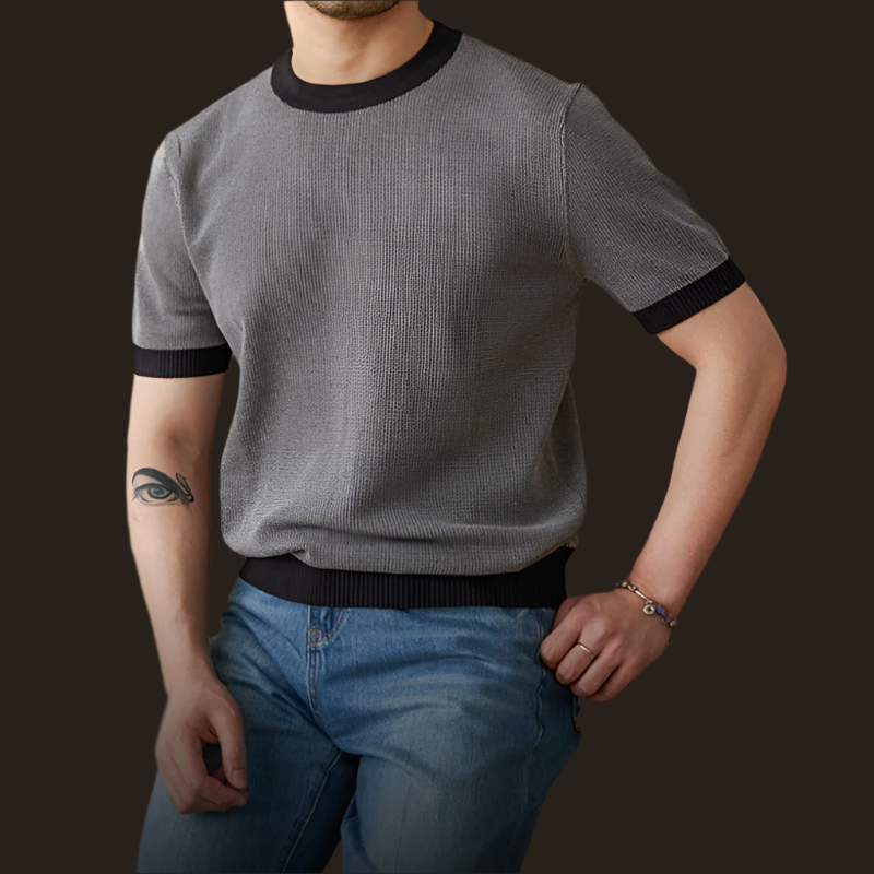 Men’s Retro Knit T-Shirt | Soft & Breathable | Vintage-Inspired Style