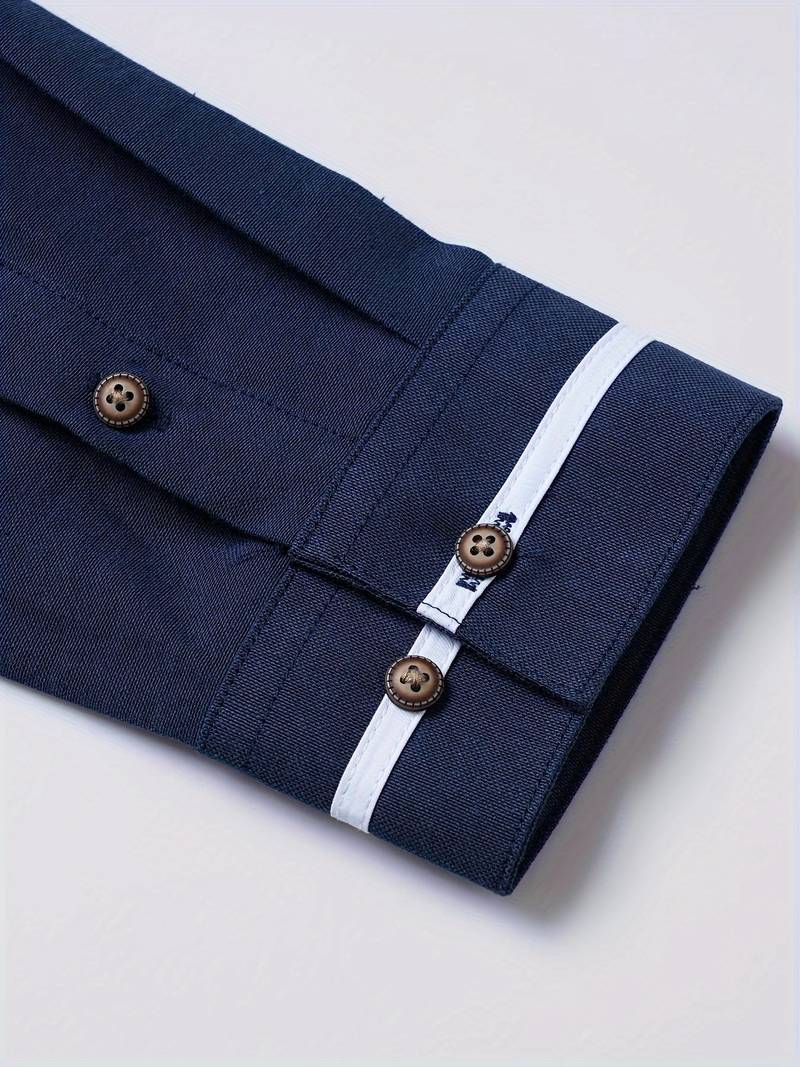 Mandarin Collar Shirt | Cotton Blend | Modern & Sophisticated