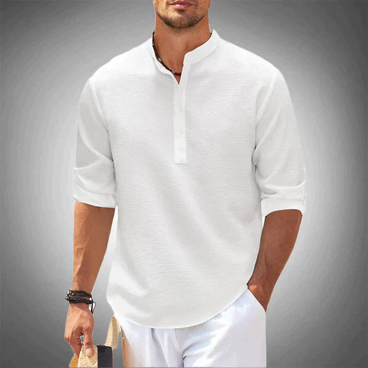 Linen Henley Shirt | Lightweight & Breathable | Casual Elegance