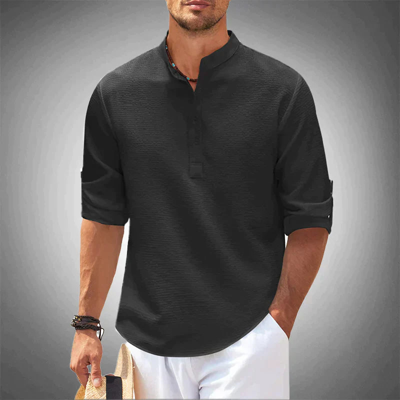 Linen Henley Shirt | Lightweight & Breathable | Casual Elegance