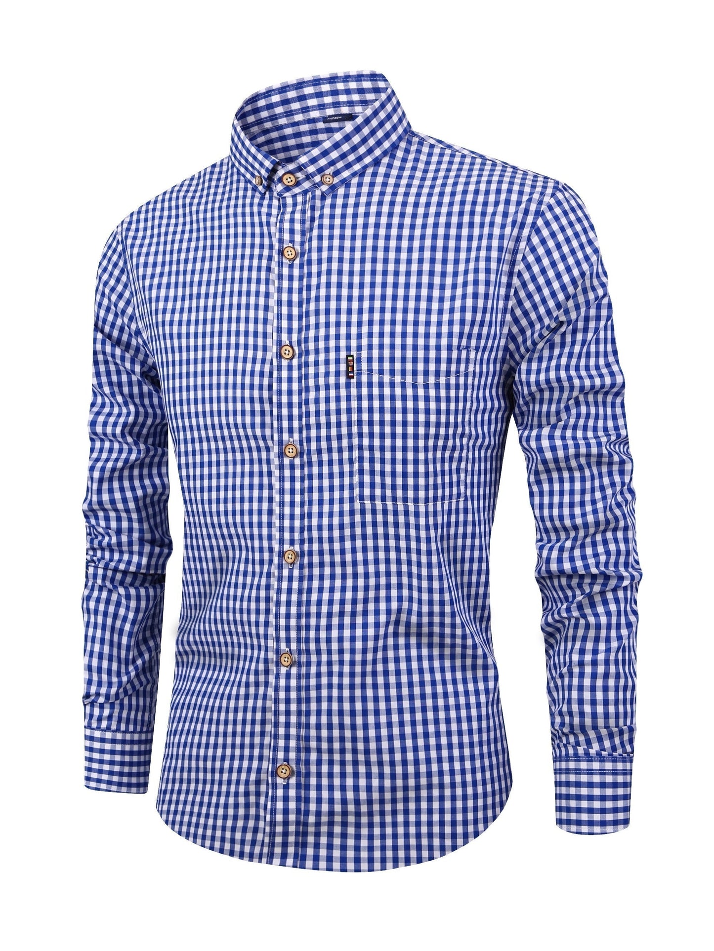 Checkered Long-Sleeve Shirt | Cotton Blend | Classic & Versatile