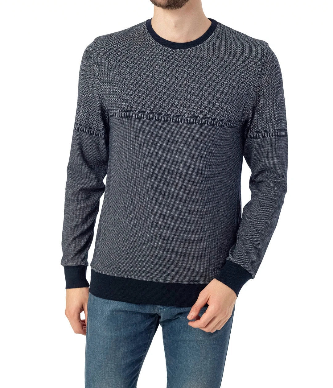 Textured Crewneck Sweater | Wool Blend | Stylish & Comfortable