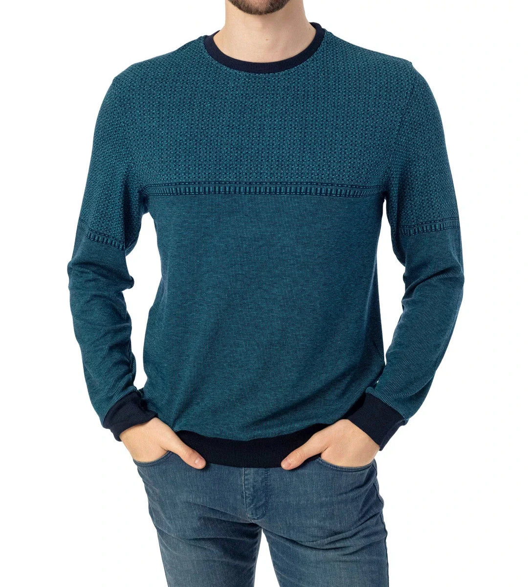 Textured Crewneck Sweater | Wool Blend | Stylish & Comfortable