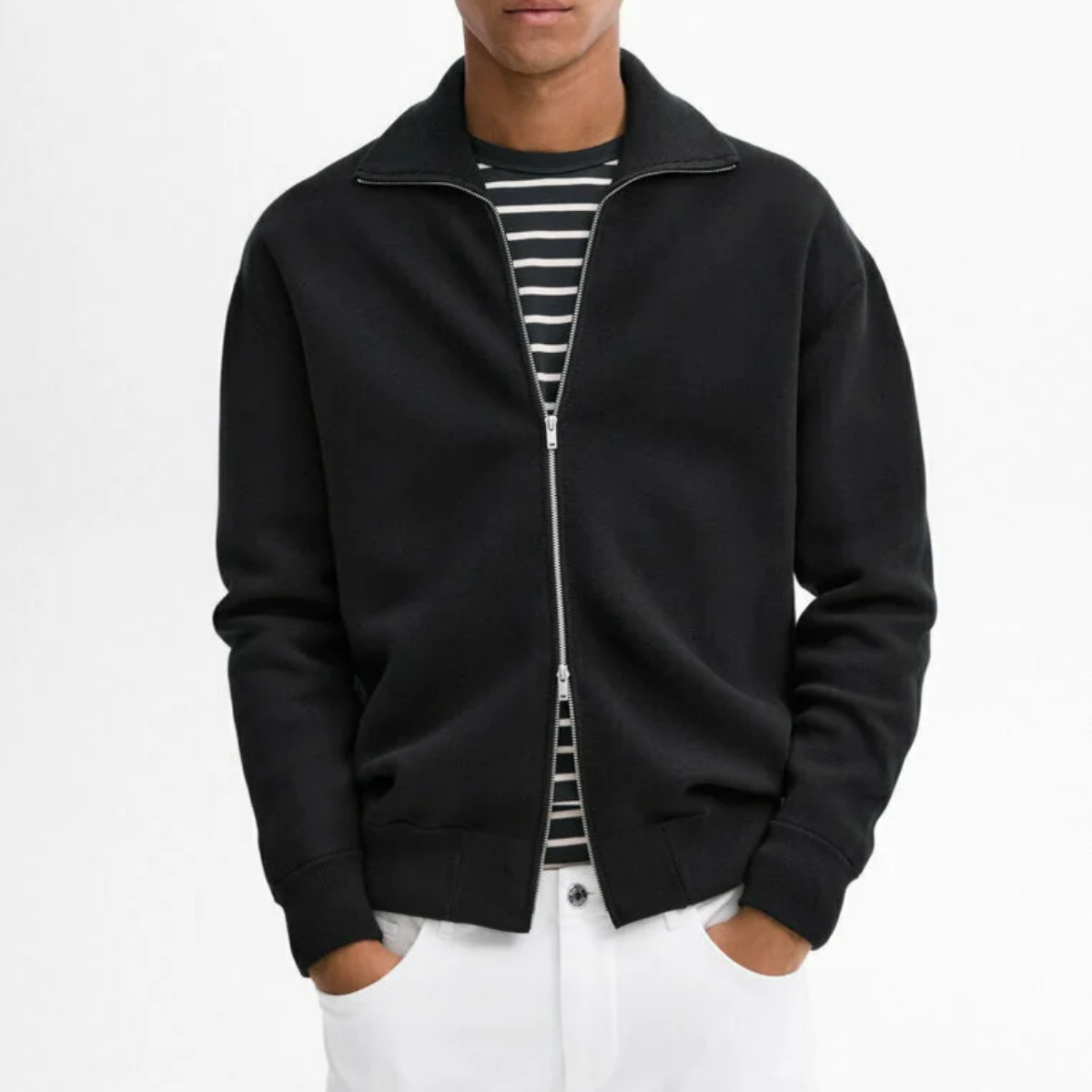 Zip-Up Cardigan | Wool Blend | Lightweight & Stylish