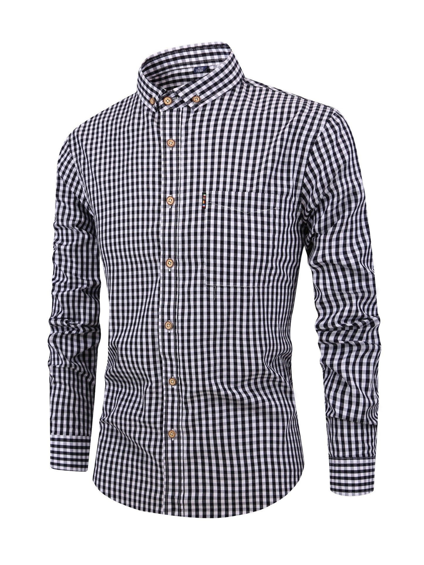 Checkered Long-Sleeve Shirt | Cotton Blend | Classic & Versatile