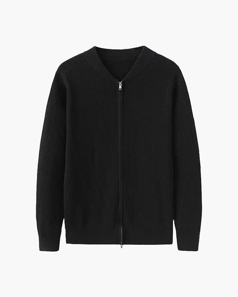 Zip-Up Knit Cardigan | Cotton Blend | Stylish & Lightweight