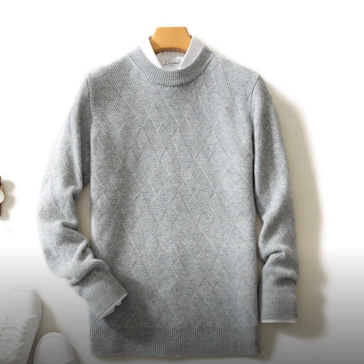 Men's Textured Knit Sweater | Wool Blend | Warm & Stylish