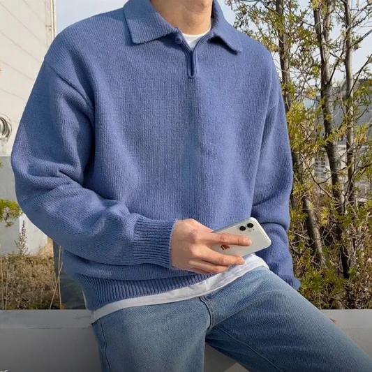 Men's Knit Polo Sweater | Soft Knit | Casual & Stylish