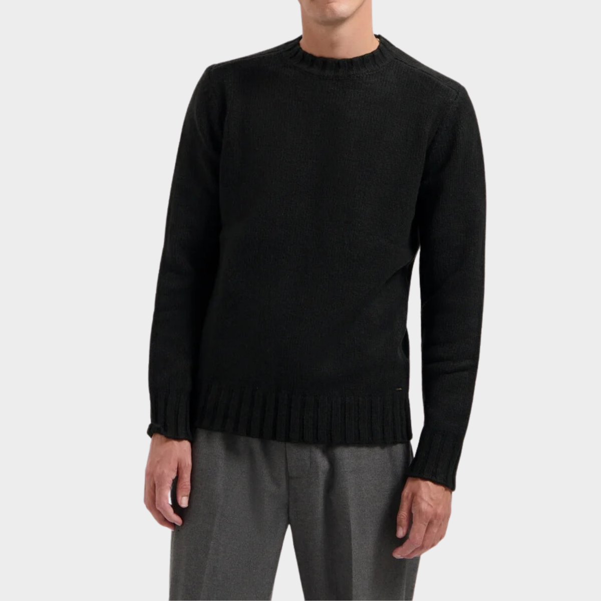 Textured Crewneck Sweater | Wool Blend | Warm & Classic