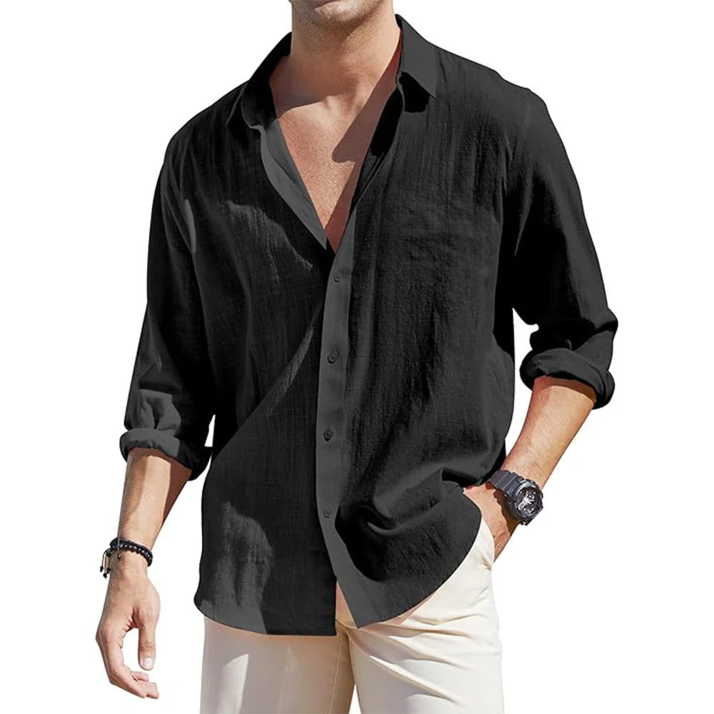 Linen Long-Sleeve Shirt | Lightweight & Breathable | Effortless Style