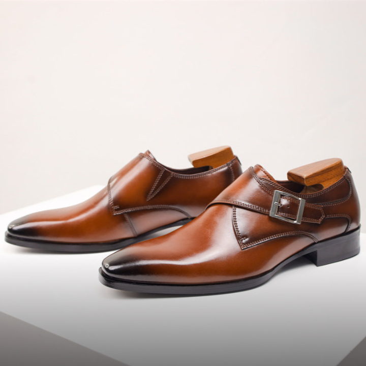 Monk Strap Leather Shoes | Classic Elegance | Formal & Stylish